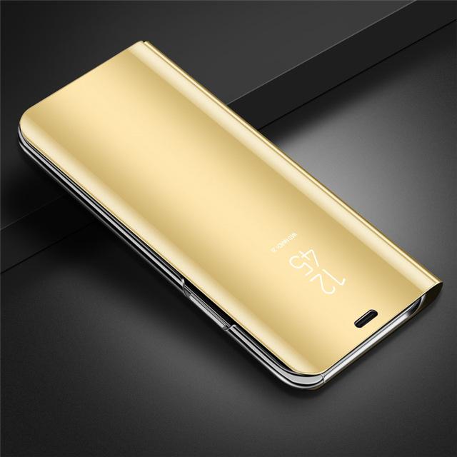 Spiegelansicht Leder Flip Case für Samsung Galaxy A14 A13 A12 A24 A23 A34 A54 A04S A51 A50 A52 A53 A33 A22 A32 5G 4G S22 S23 S24 Ultra Stand Buch Cover
