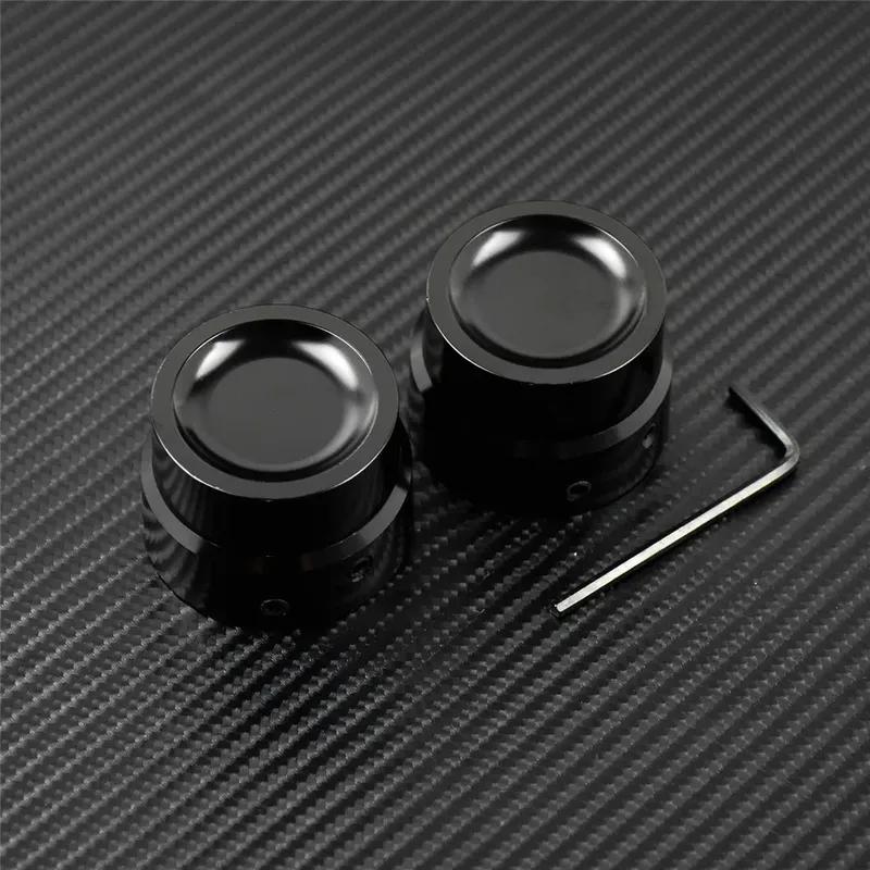 4pcs Motorcycle Front & Rear Axle Nut Covers Caps Black For Harley Sportster XL Dyna Fat Bob FXDF Touring Electra Glide Softail