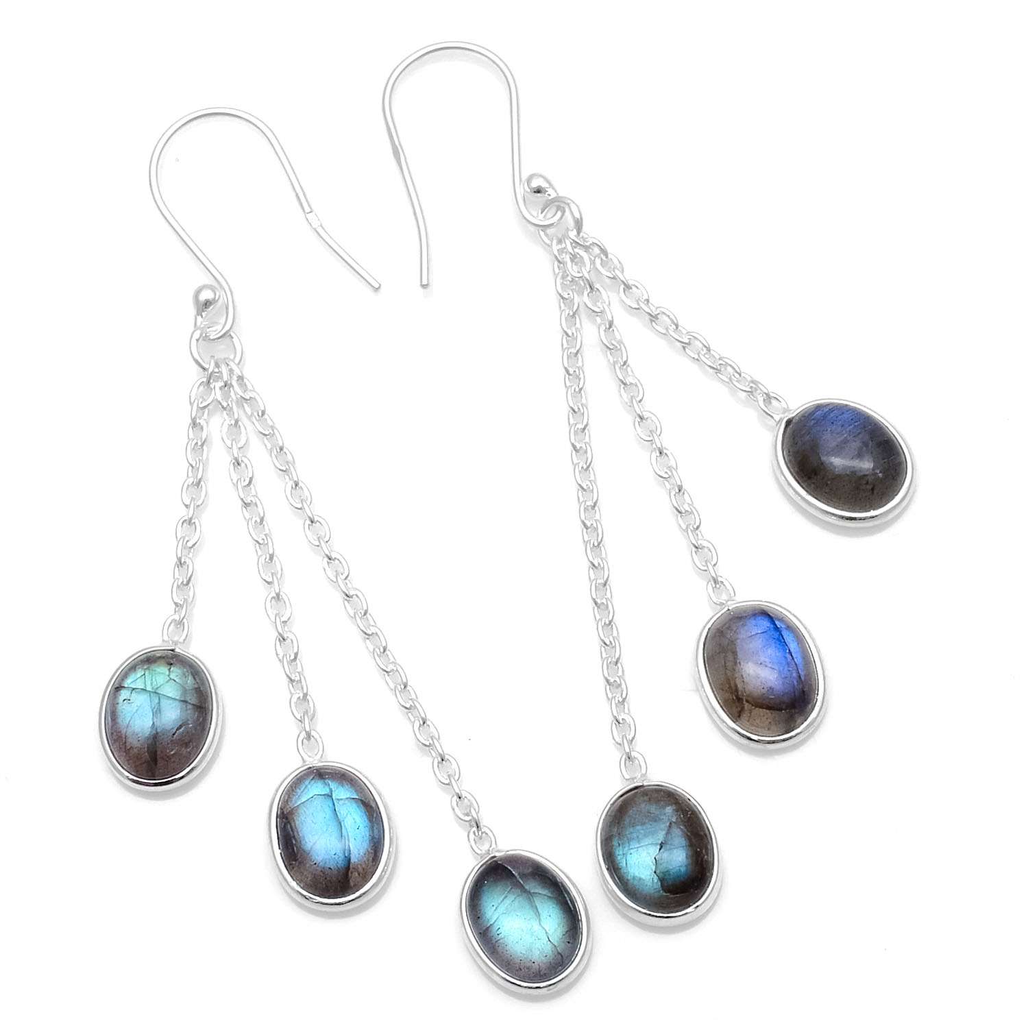 

Labradorite Gemstone Earrings Solid 925 Sterling Silver Handmade Earrings Jewelry Gift For Women And Girls E-1322