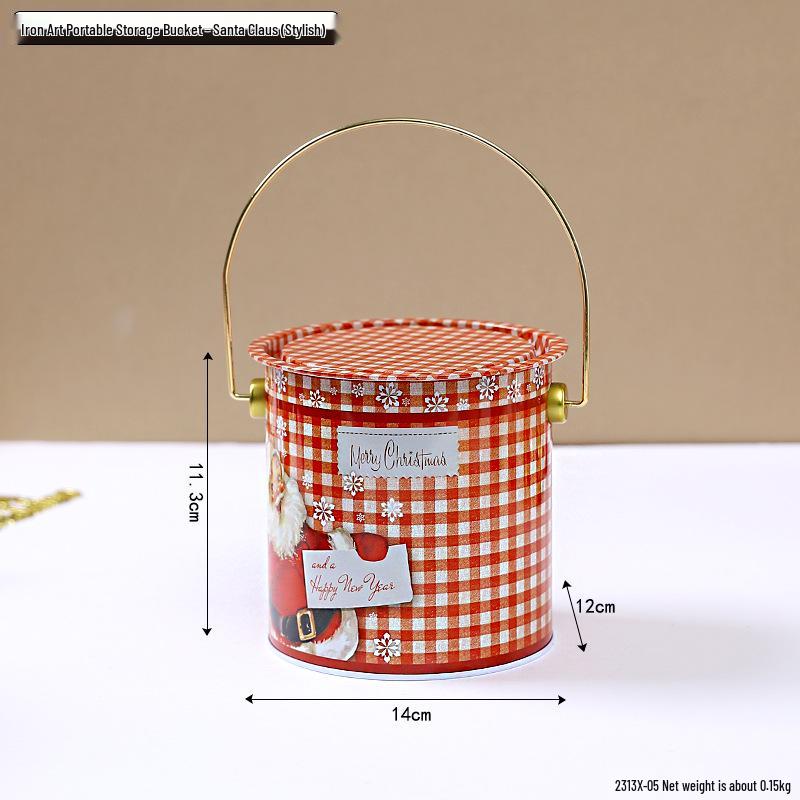 Creative Christmas Tin Bucket for Candy, Biscuits & Snacks - Ideal Gift Packaging