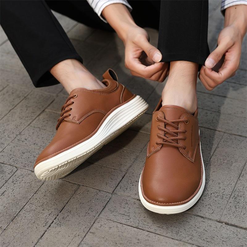 2025 popular large size 47 leather British versatile business casual leather shoes lightweight soft sole hair stylist men's shoes