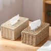 Wicker Tissue Box, Rectangular Decorative Tissue Holder, Increase Capacity Facial Tissue Holder, for Bathroom Living Room Car