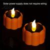 Eco Friendly Solar Garden Accents Pumpkin Light, Flickering LED Candle Lantern, Waterproof Halloween Landscape Lighting Decor Outdoor Lawn Lamp