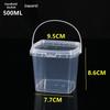 10 Stück Plastikeimer 500/1000 ml zur Aufbewahrung von Lebensmitteln Auslaufsicherer Verschluss-Eimer mit Deckel und Griff Transparenter Behälter-Kasten Transparenter Eimer