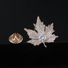 Crystal Maple Leaf Pearl Brooch - Elegant Women's Zircon Corsage Accessory