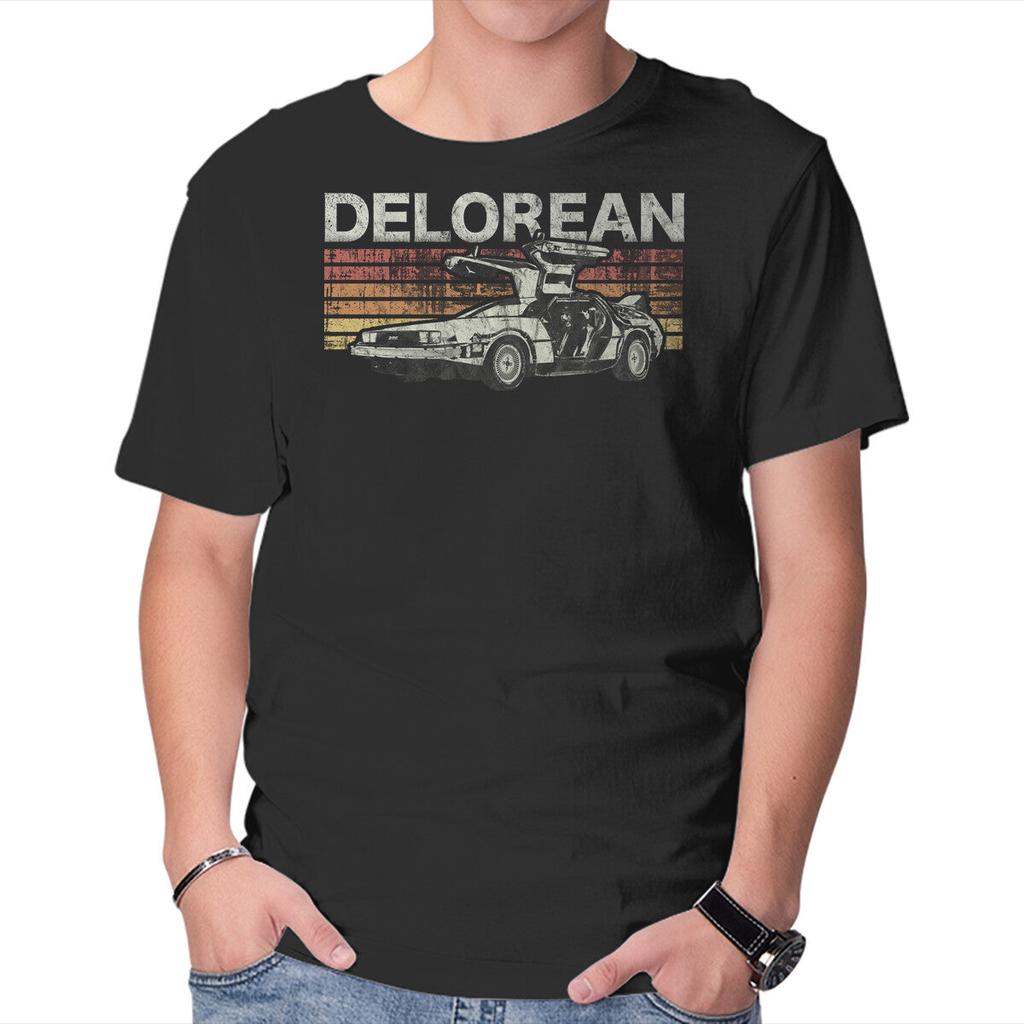 Unisex Crew Neck T-Shirt Retro Delorean Graphic Short Sleeve Casual Tee