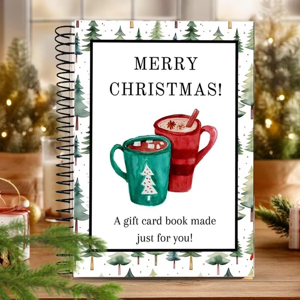 Spiral-Bound Christmas Gift Card Book Festival Christmas Gifts for Teenagers Greeting Cards Holder Greeting Card Organizer