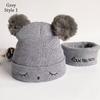 Větruodolná dětská čepice Beanie Teplá čepice šála set Zimní dětská pletená čepice Batole