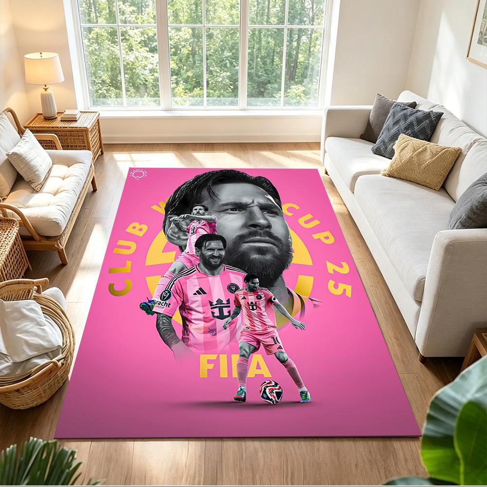 Inter Miami FC Messi Floor Rug Office Rug Perfect for Playrooms Bedrooms Foyer Hallway Antislip Carpet Office Home Decor Spiritual Gift