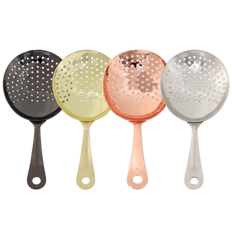European Double-Layer Stainless Steel Cocktail Strainer Spoon