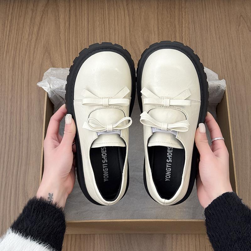 

Loafer Women s 2026 New Spring Platform Versatile Shoes 40 бежевий