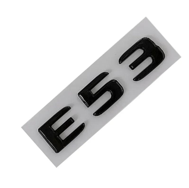 1pc 3D ABS Black Chrome Letters Car Sticker Rear Trunk Emblem Badge E43 E53 E63 Logo For AMG E Class W213 W212 Accessories