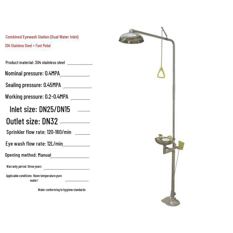 304 Stainless Steel Industrial Eyewash and Shower Station