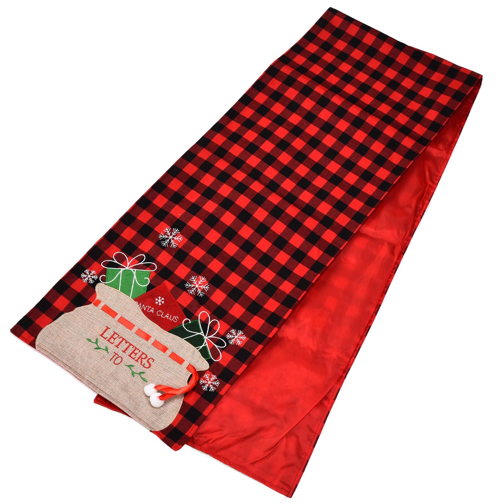 

Скатертина Червона Чорна Клітинка Фланелевий Дизайн Проста Щедра Елегантна Різдвяні Прикраси