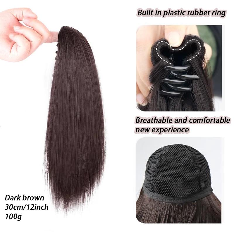 

Зажим для перуки для дівчинки з прямим хвостиком маленький зажим з високим хвостиком природний і зручний