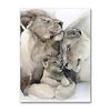 Modern Animal Wall Art Poster Loving Lion Family Canvas Painting Print for Living Room Picture Home Wall Decoration Cuadros