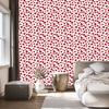 Hearts Wallpaper White, Red and Coral 50x1000