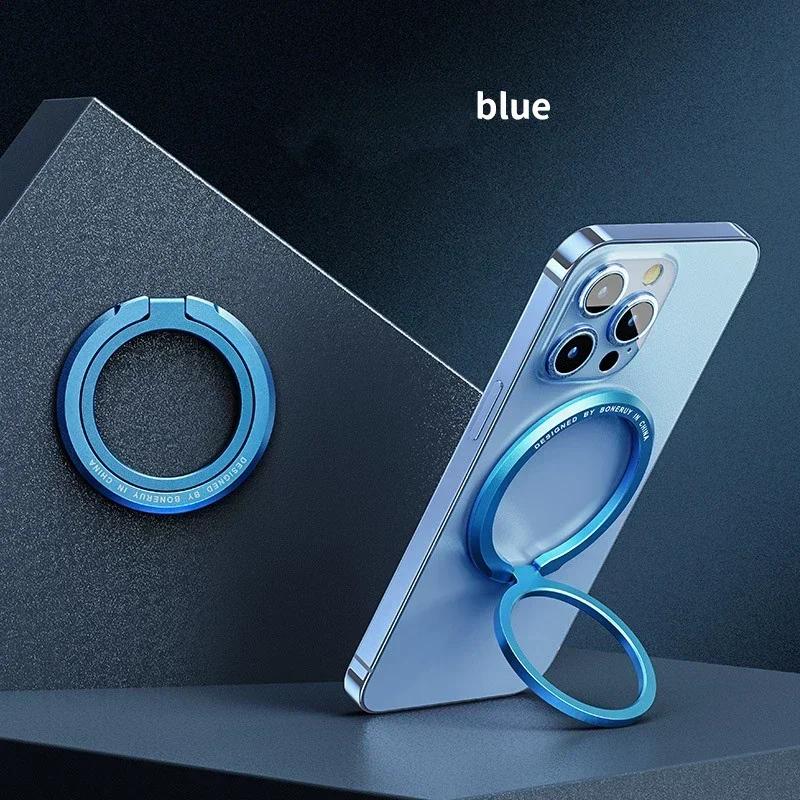 Ultra-thin Cell Phone Ring Holder Magnetic Ring Rotatable Foldable Kickstand Magnet Grip Desktop Stand for MagSafe IPhone 15 14