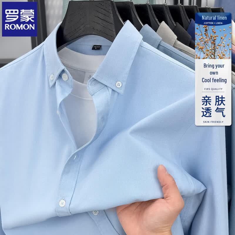 ROMON Мужская рубашка с длинным рукавом в стиле business casual