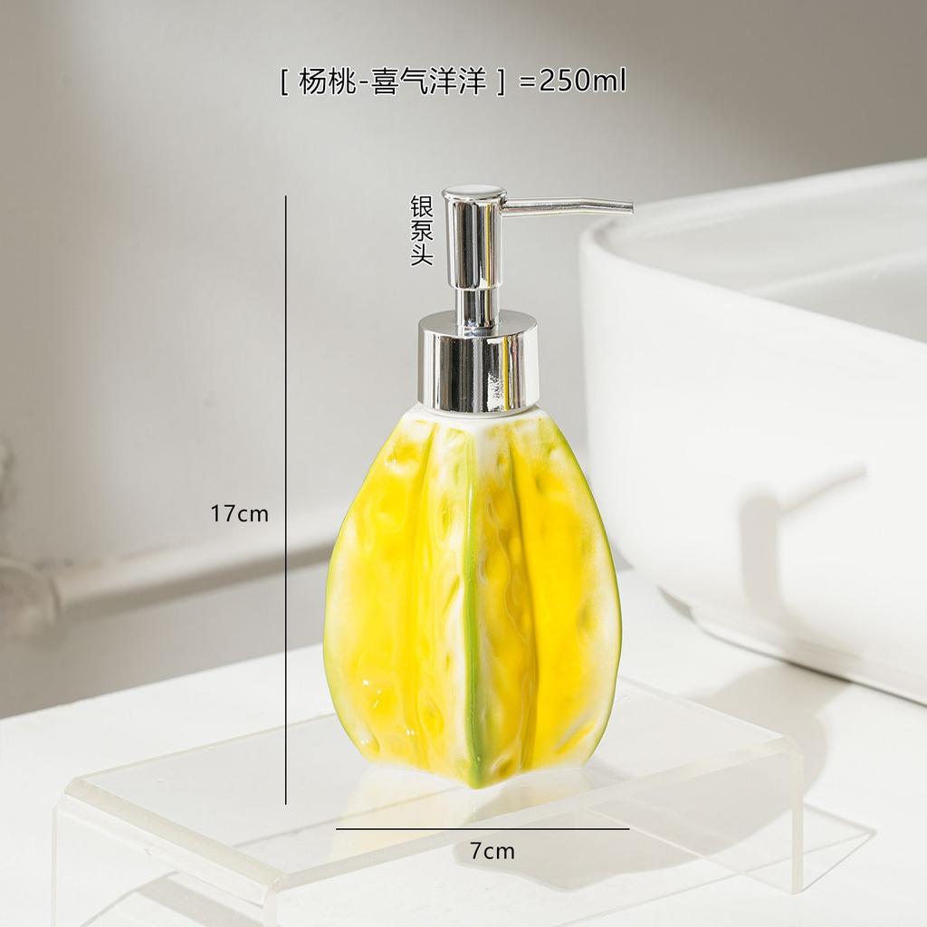 Creative Ceramic Lotion Bottle Hand Soap Hotel Bathroom Shower Gel Shampoo Dispenser Cartoon Strawberry Soap Dispenser Bathroom