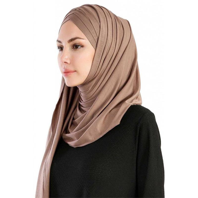 muslim jersey instant hijab scarf for women femme musulman ready to wear hijabs underscarf cap and headscarf two in one