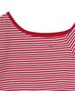 Emelbi Women'S Varsity Striped Off-Shoulder Slim Semi-Crop Short Sleeve T-Shirt Phi (Neon Red)