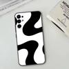 Abstract Wavy Line Art Design   Phone Case Black Silicone Soft For Samsung S25,S24,S21,S22,S23,S30,Ultra,S20,Plus,Fe,Lite