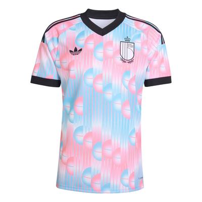 adidas Belgio 26 Maglia da trasferta Blu Ghiaccio / Nero Top da uomo JM8386