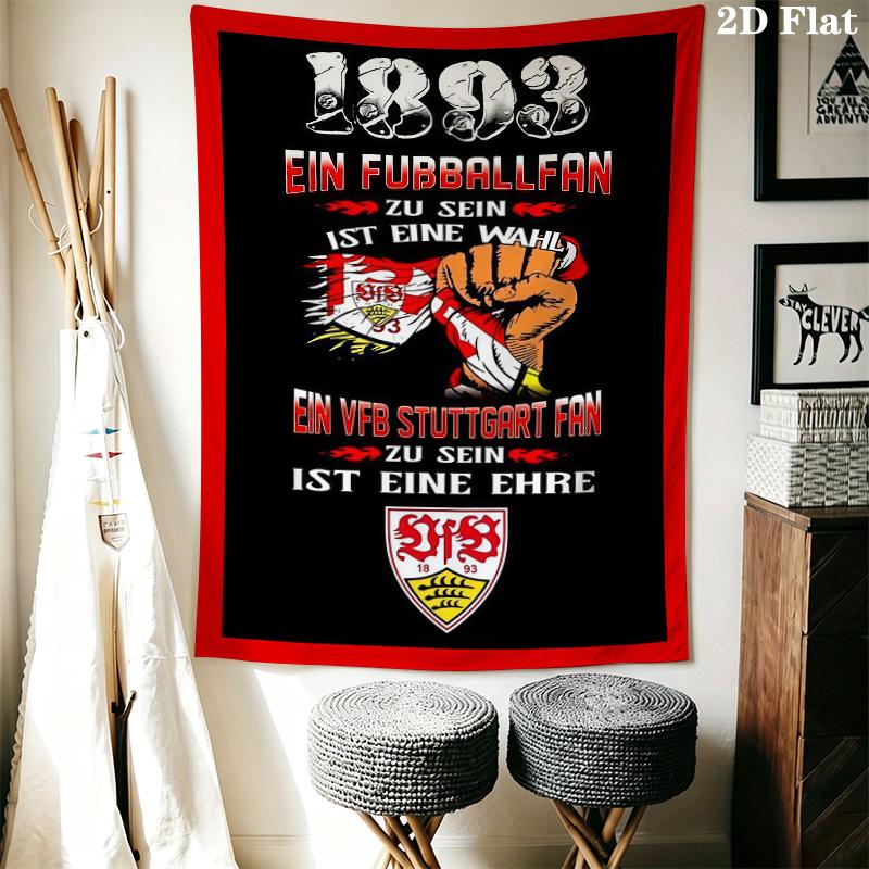 VfB Stuttgart Wall Tapestry Aesthetic Wall Hanging Printed Fabric Blanket Decorative Tapestries for Bedroom Living Room Home Decor
