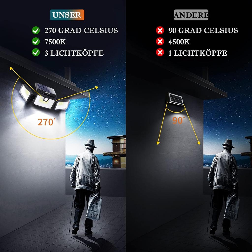 Powerful Triple Solar Garden Lamp 3in1 Led Motion Sensor Twilight