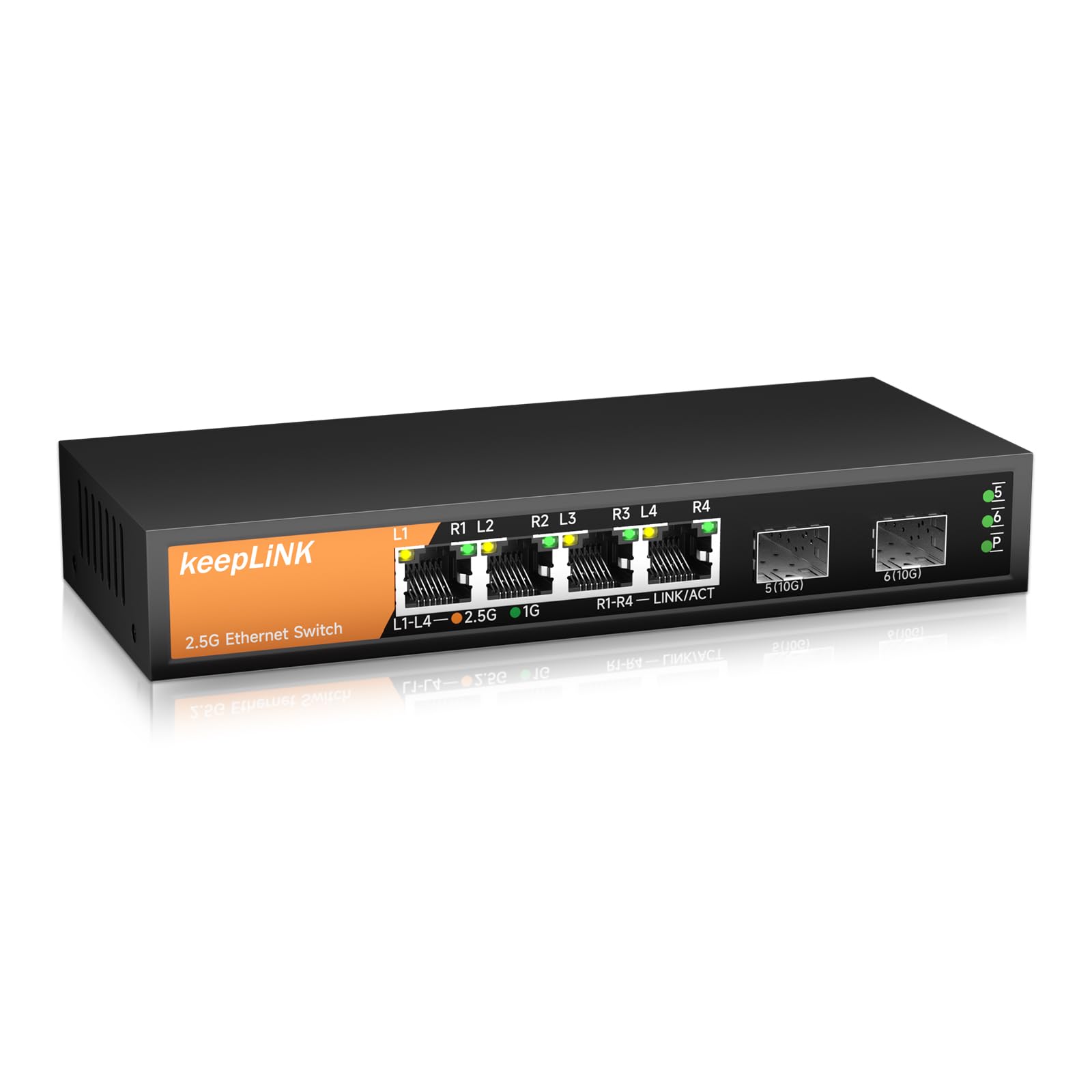 

keepLiNK switching hub 2 10GbE ports metal housing configuration required Silent design 4-port 2.5GBASE-T SFP+ Fanless/no