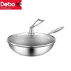 Debo 32cm Wok aus 304 Edelstahl mit Wabenmuster
