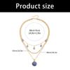 Blue Tidal Shell Drop Pendant Necklace Handcrafted Glaze Finish Alloy Chain For Everyday Elegances