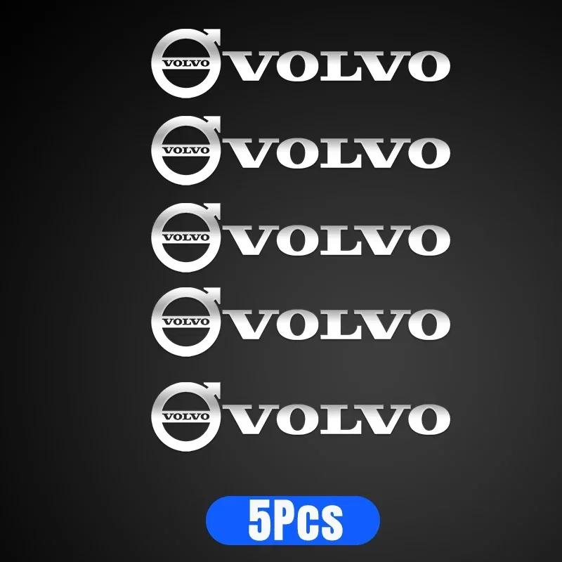 2/5/10pcs Car Styling Metal Stickers Interior Decoration Decals For Volvo C30 V40 V50 V60 V90 S40 S60 S80 S90 XC40 XC60 XC90 T5