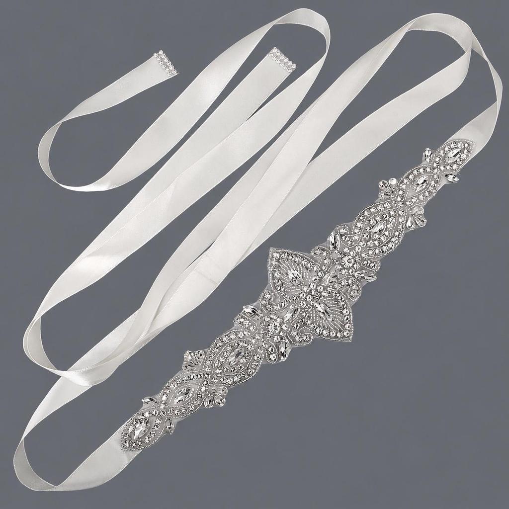 Elegant Silver Rhinestone Wedding Belt – Versatile High-End Dress Accessory for Fashion Shows and Performances