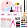Nagelkunst-Werkzeugset Professionelles Basis-Maniküre-Set mit 36W LED-Lampe und Kristallflüssigkeits-Werkzeugen Komplettes Set