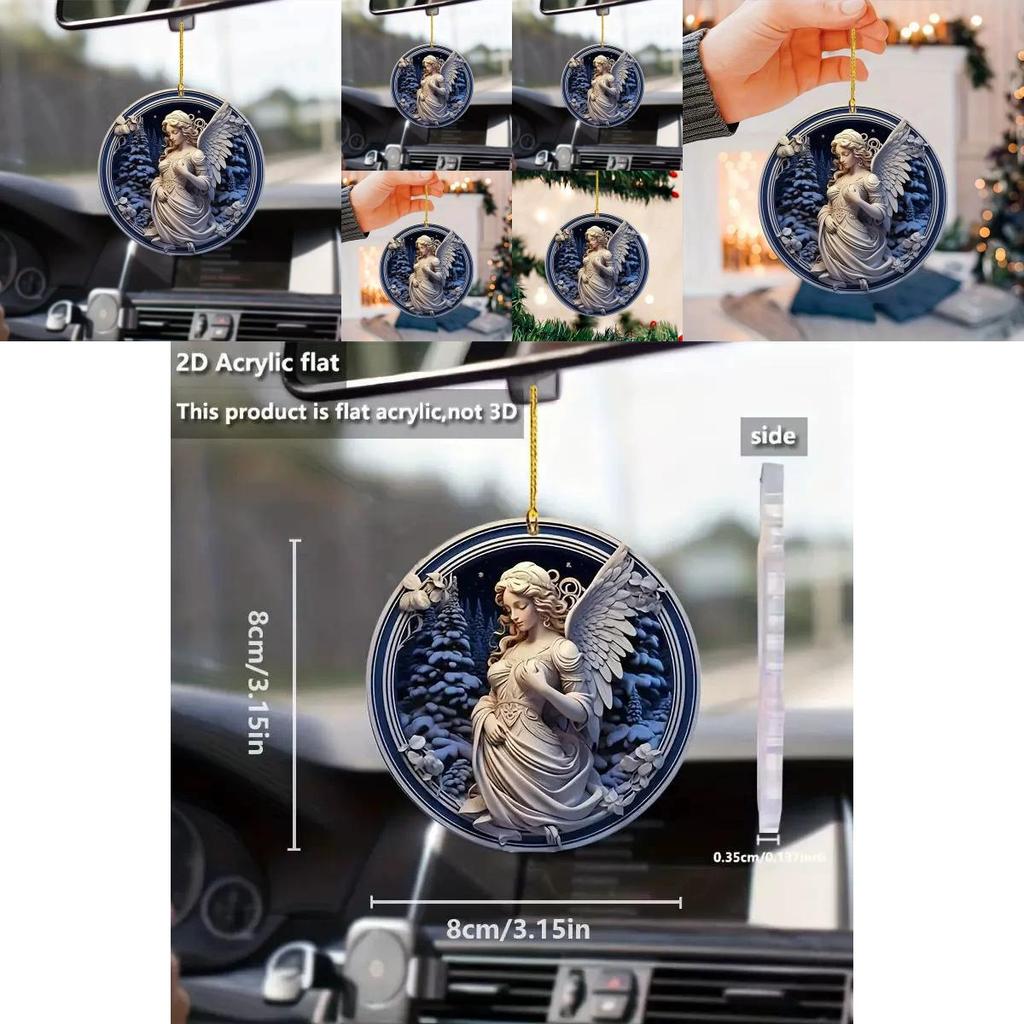 Acrylic Flat Surface Angel Car Accessory With Simple Design For Vehicle Interior Enhancement
