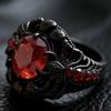 Anillo de Escorpión Chapado en Negro para Hombres Mujeres, Anillo Declaración Gótico con Cristal Rojo CZ, Joyería de Dedo Animal Vintage Punk, Biker Rock S