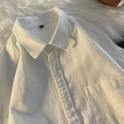 Japon Tarzı Trend Erkek Uzun Kollu İlkbahar Gömleği - Bol Kesim, Moda, Çok Yönlü