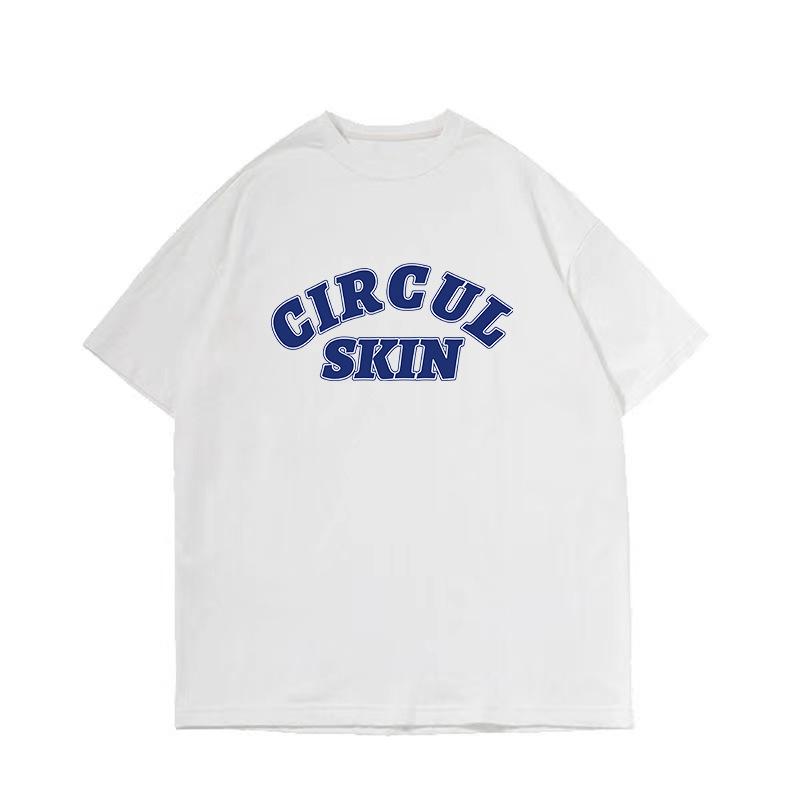 Cotton Men's Round Collar T-shirt Drop-Shoulder Five-Quarter Sleeve Loose Plus Size Trend All-Match Top