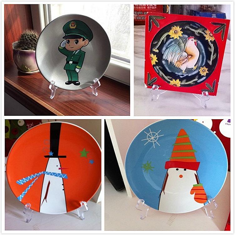 Photo Studio Picture Frame & Painting Display Stand with Ornament and Porcelain Plate Base