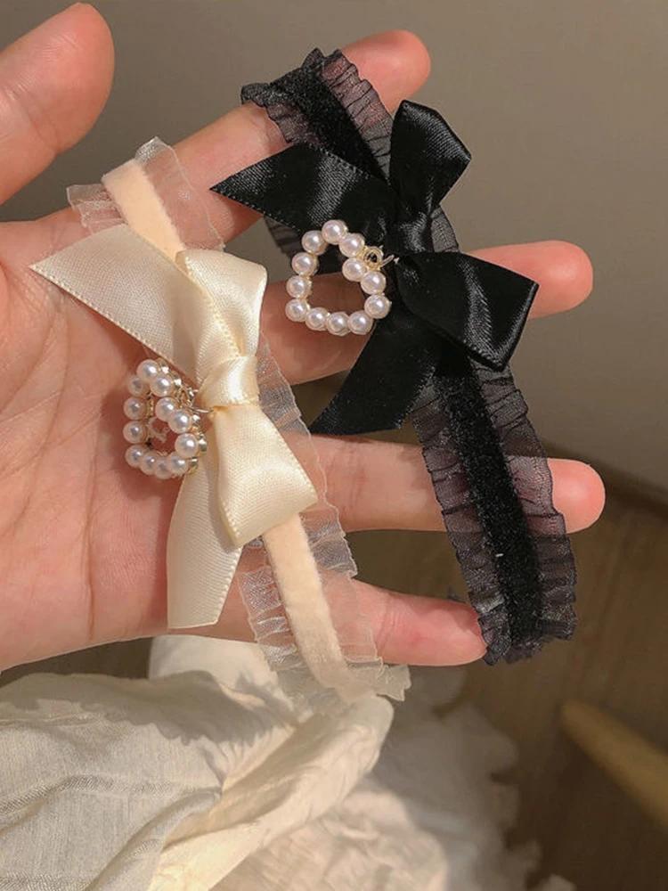 Kadın Sevimli Yaka Lolitas El Yapımı Vintage Dantel Kalp Gerdanlık Kadınlar Için Gotik Yay Düğüm Kolye Kızlar Üniforma Aksesuarları