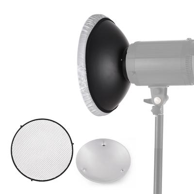 30cm/11.8in Standard Reflector Beauty Dish Bowens Mount with White Diffuser Reflector Honeycomb