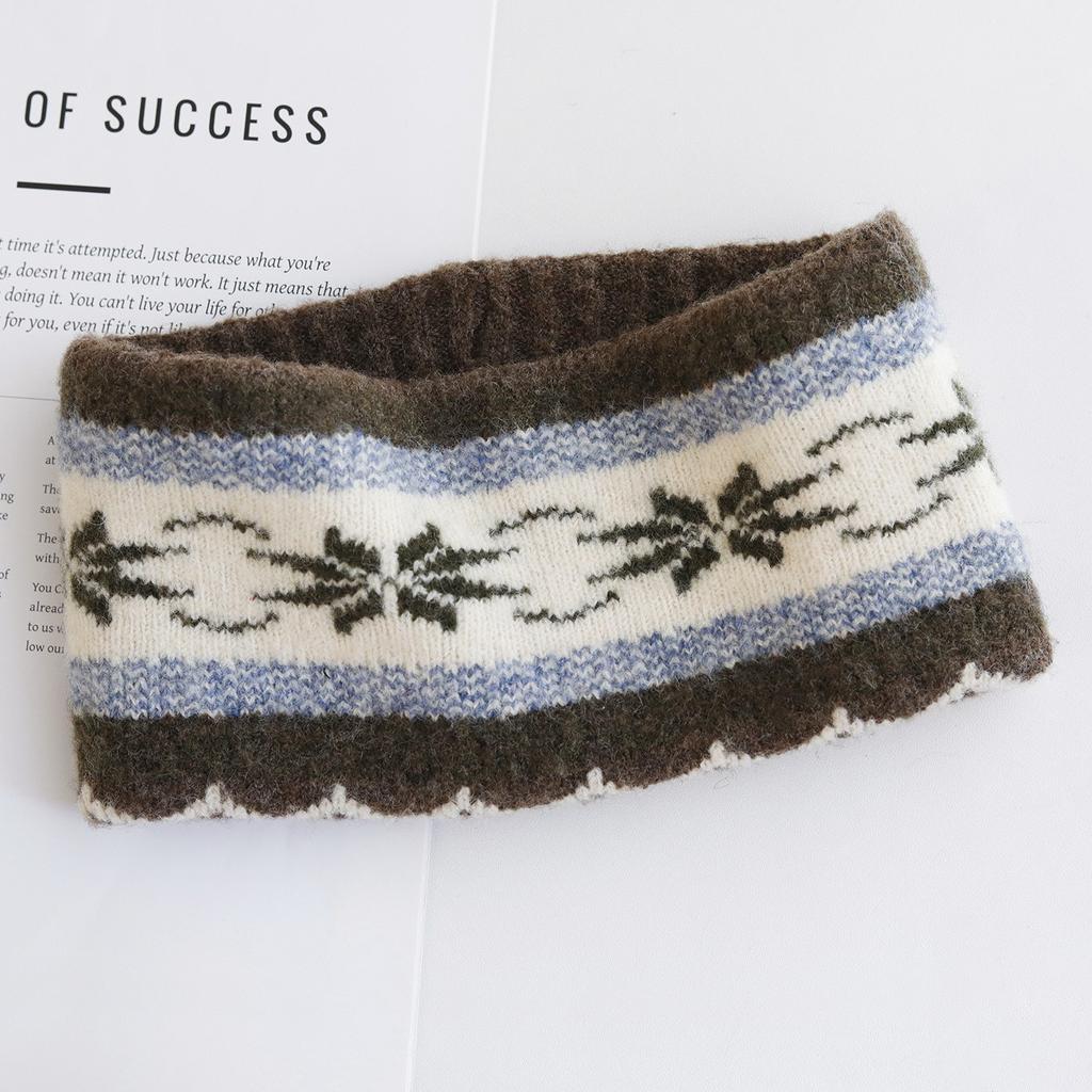 Maillard Knitted Headband Wide Edge Women's Autumn and Winter Warm Forehead Headdress Headband Headband Wool Headscarf