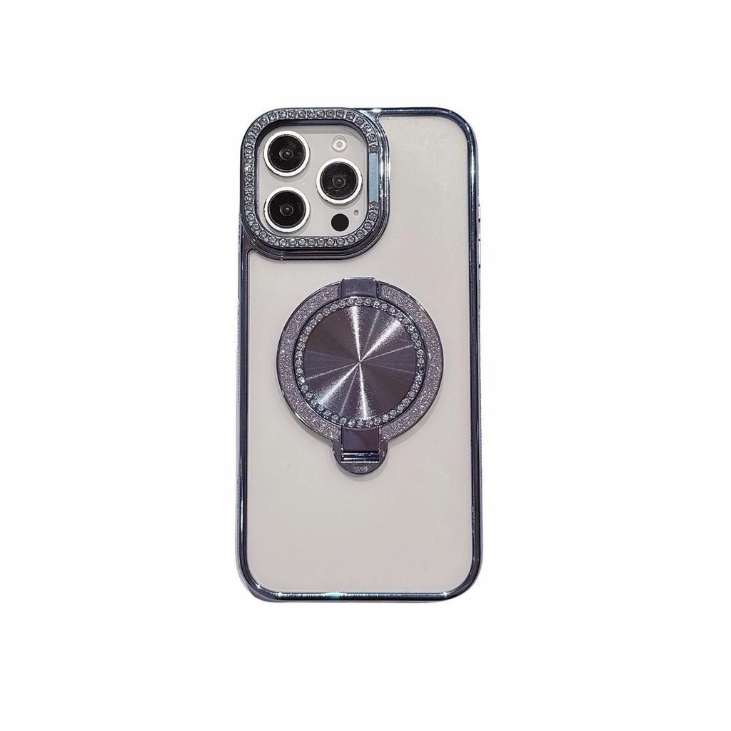 Diamond Mirror iPhone 17 Case: Yellowing-Resistant Lens, Double Bracket, 16 Pro Max Compatible