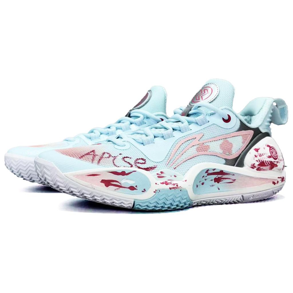 Li Ning Speed 9 Heißes Blut Schockwelle Stoff Abriebfest Leicht Niedrig geschnitten Basketballschuhe Unisex Rot Blau ABPT001-6()