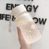 Small Daisy Frosted Plastic Water Cup BPA Free Creative Japanese-style Transparent Cup Portable Rope Handy Bottle for Travel Tea