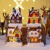 2025 New Year Decoration LED Night Light Christmas Ornaments Luminous Castle Snow House Sculpture Xmas Decoration for Home