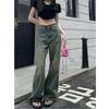 Women's High Waist Distressed Retro Wide Leg Jeans - Summer Slimming Straight Fit, Floor-Length