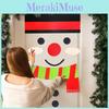 Lively Christmas Nonwoven Fabric Wall Art Stickers With Adorable Snowman And Reindeer